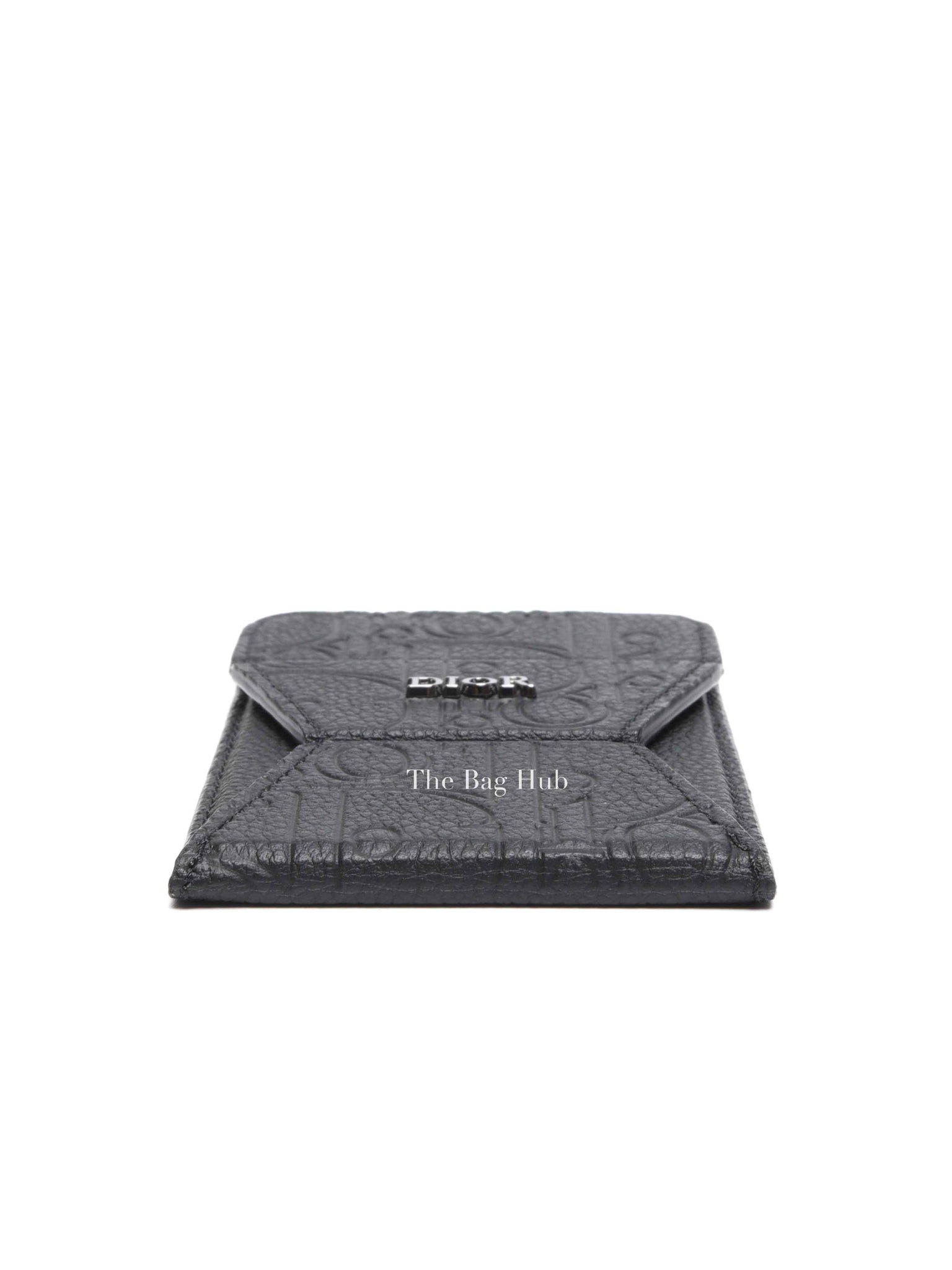 Dior Black Leather Card Holder with Magnetic Phone Stand