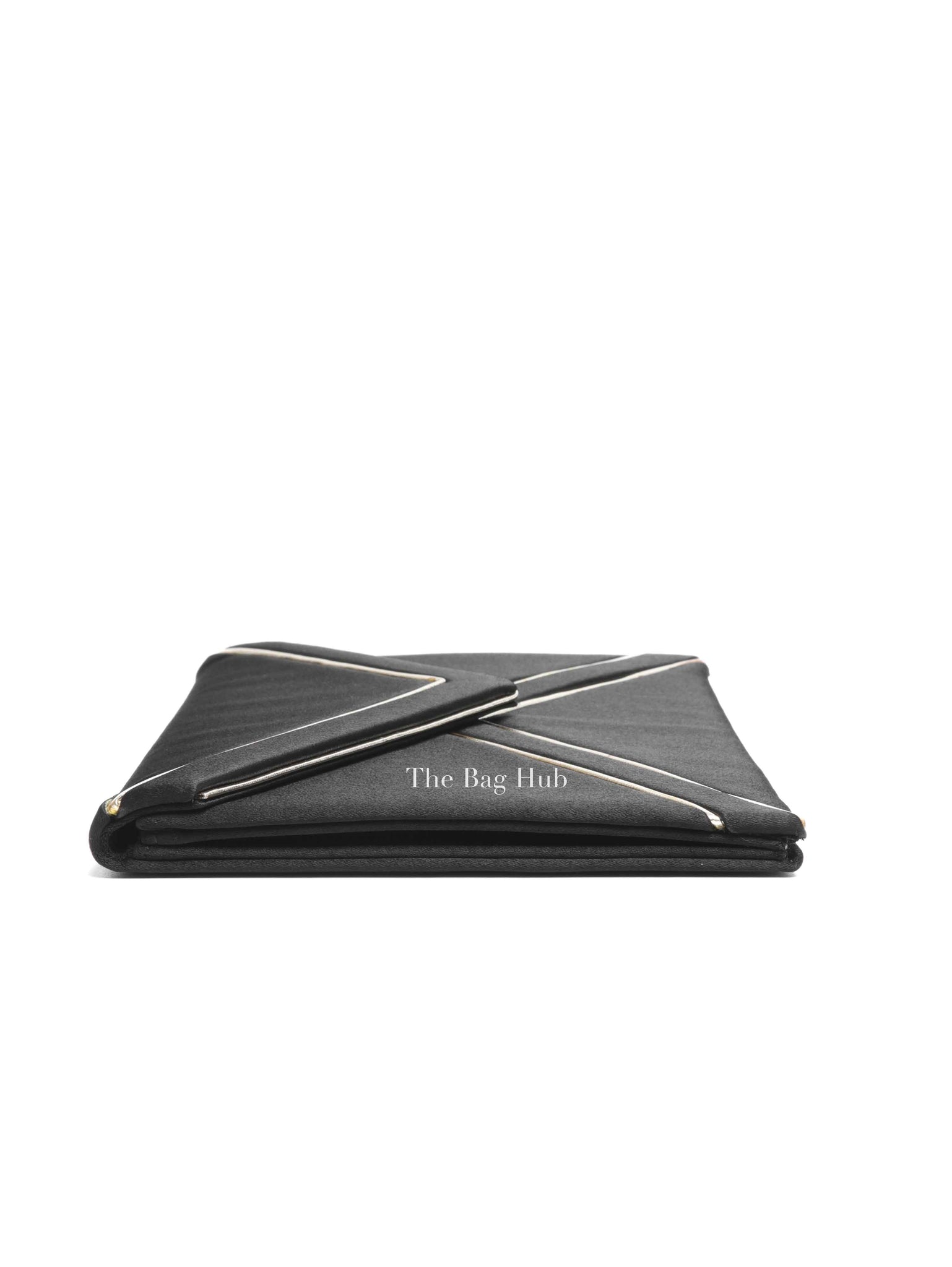 Saint Laurent Black Fabric Envelope Clutch Bag