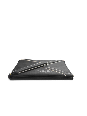 Saint Laurent Black Fabric Envelope Clutch Bag
