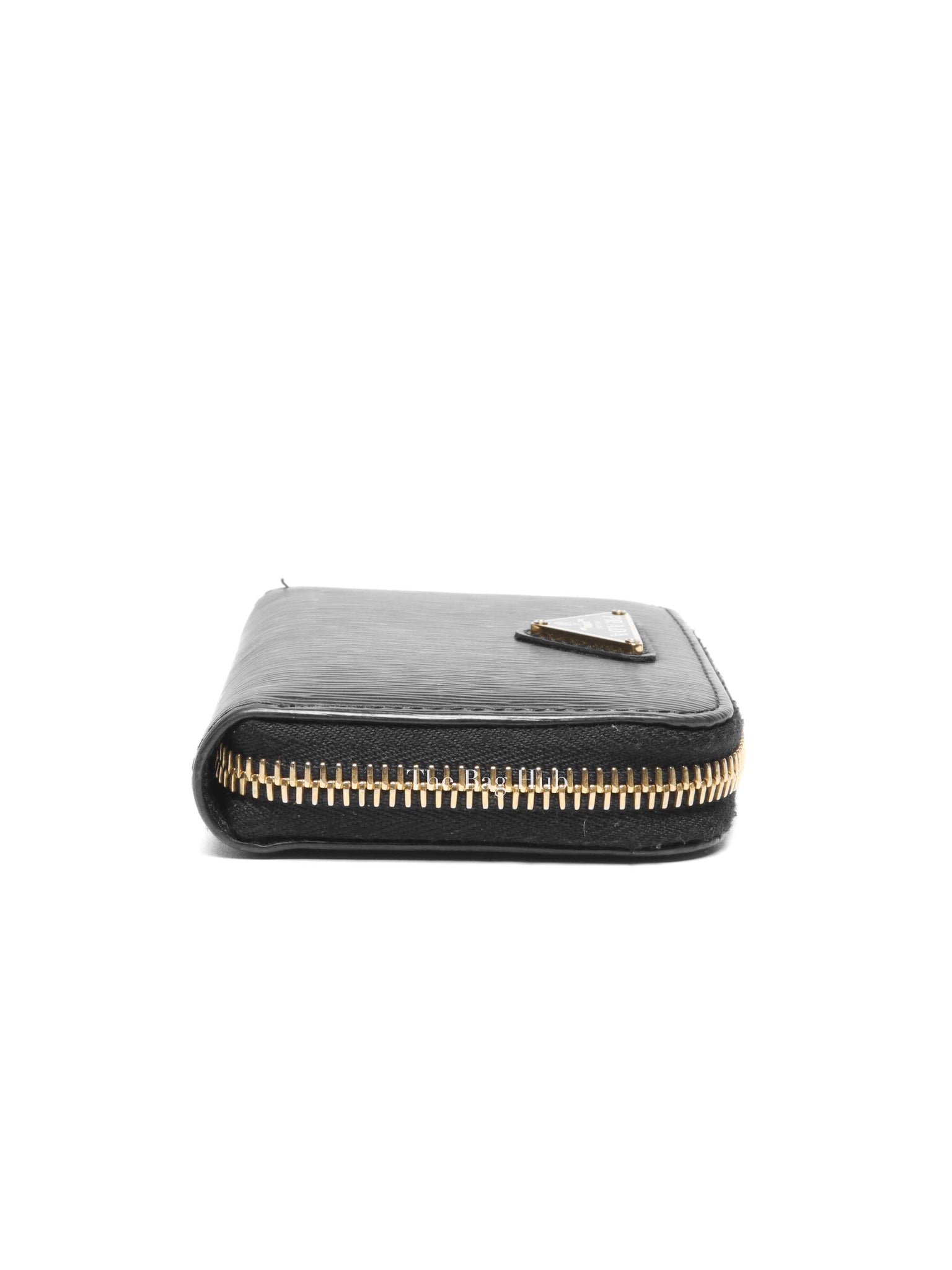 Prada Black Leather Coin Purse Wallet 1MM268