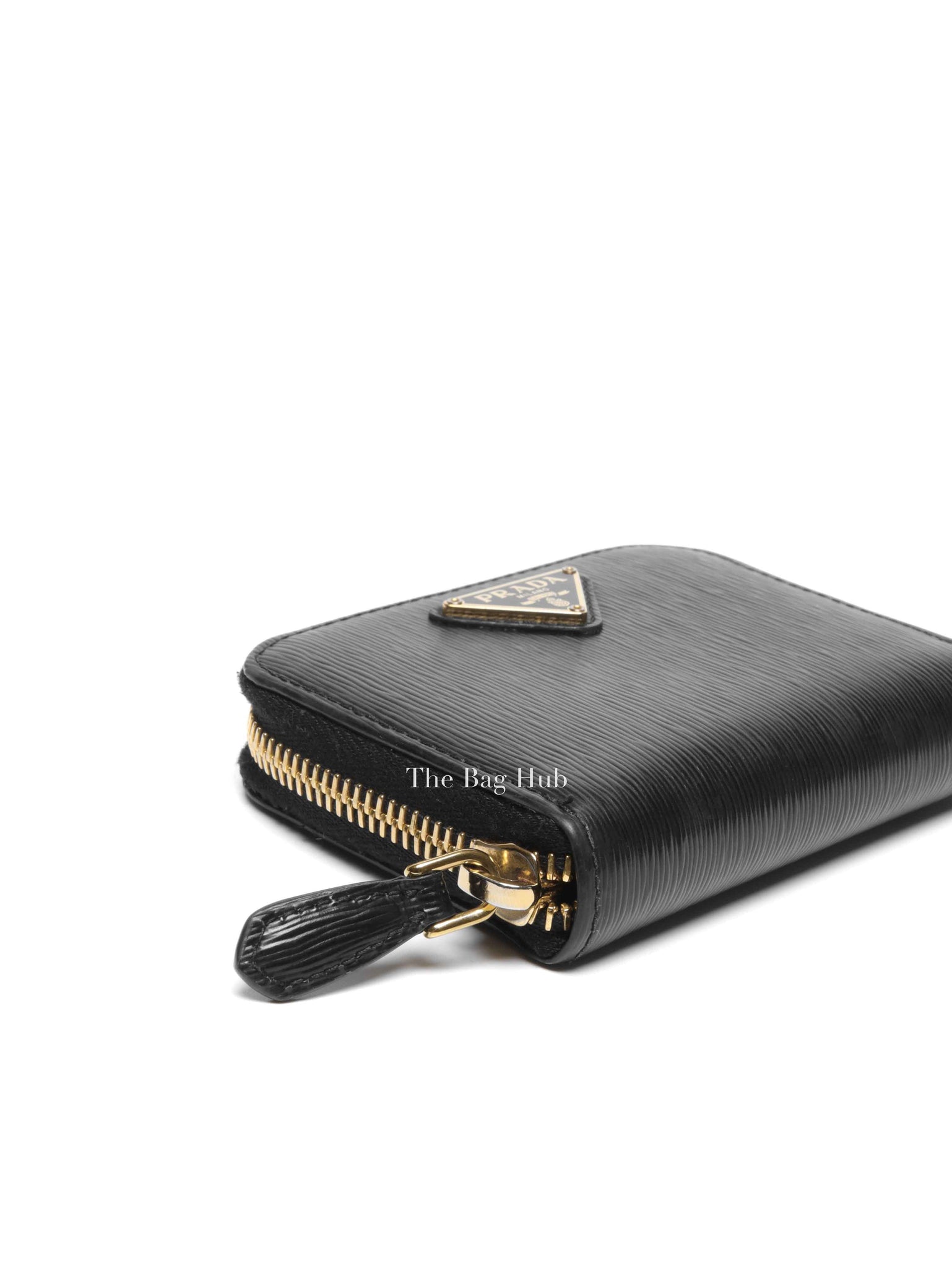 Prada Black Leather Coin Purse Wallet 1MM268