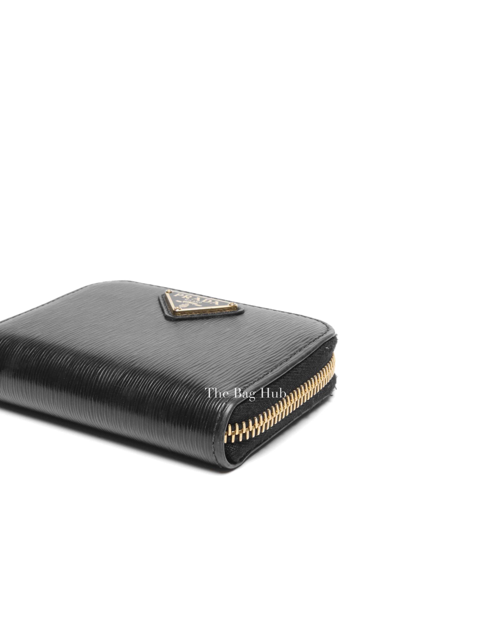 Prada Black Leather Coin Purse Wallet 1MM268