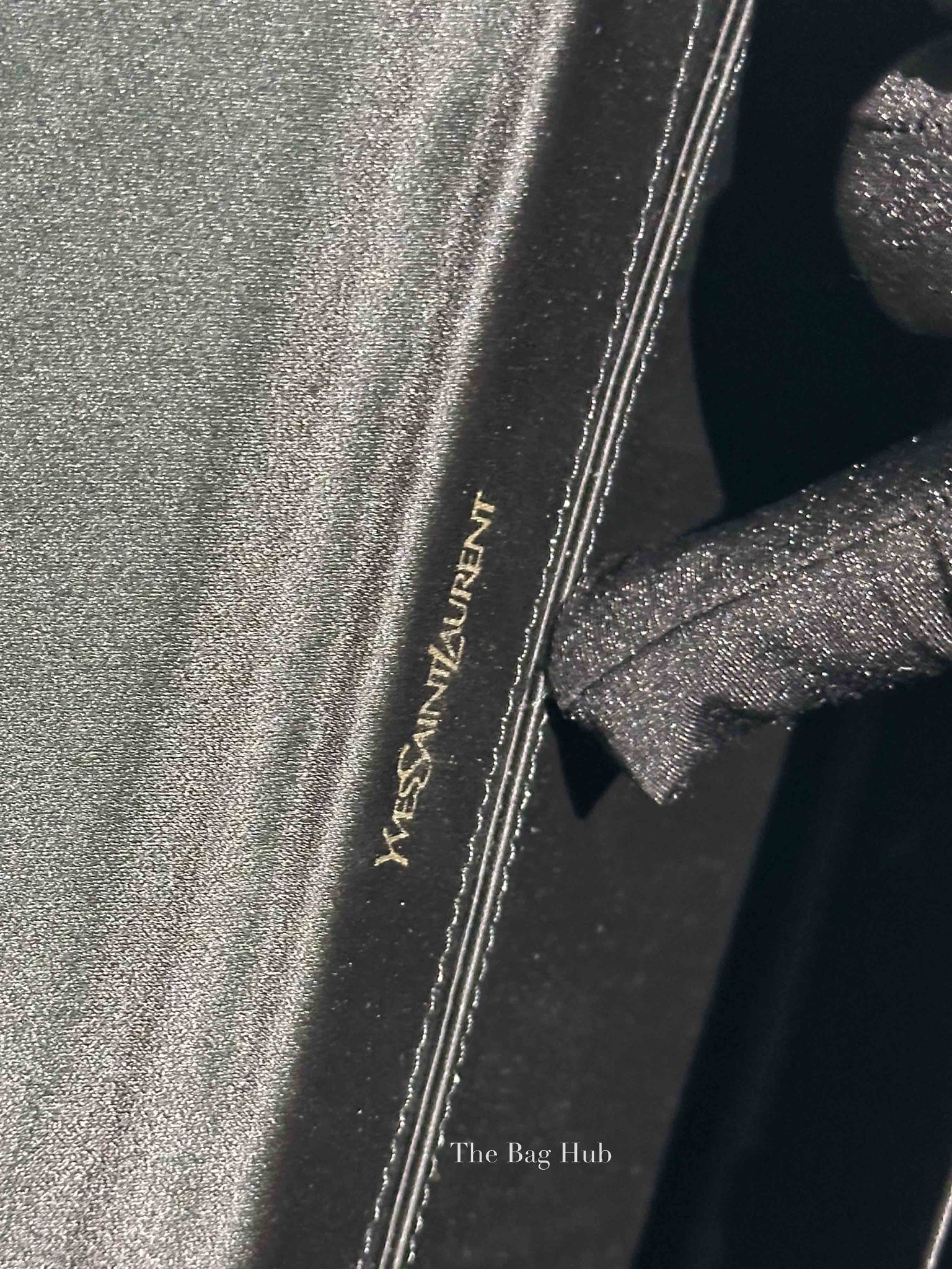 Saint Laurent Black Fabric Envelope Clutch Bag