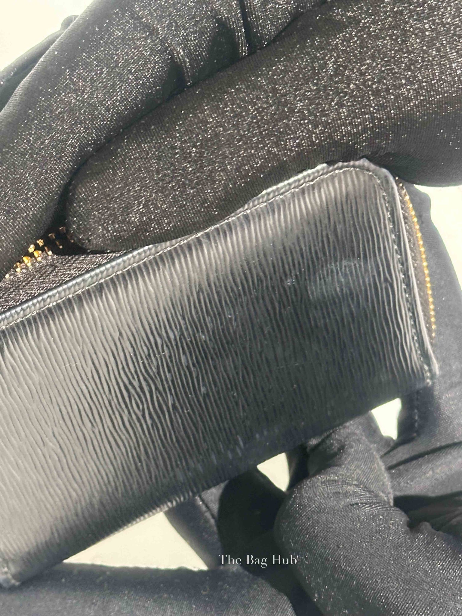 Prada Black Leather Coin Purse Wallet 1MM268
