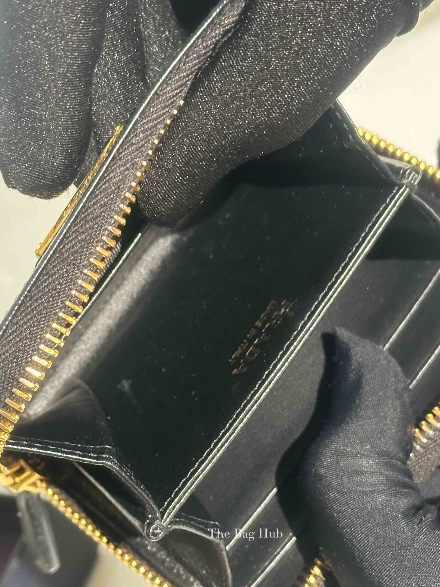 Prada Black Leather Coin Purse Wallet 1MM268
