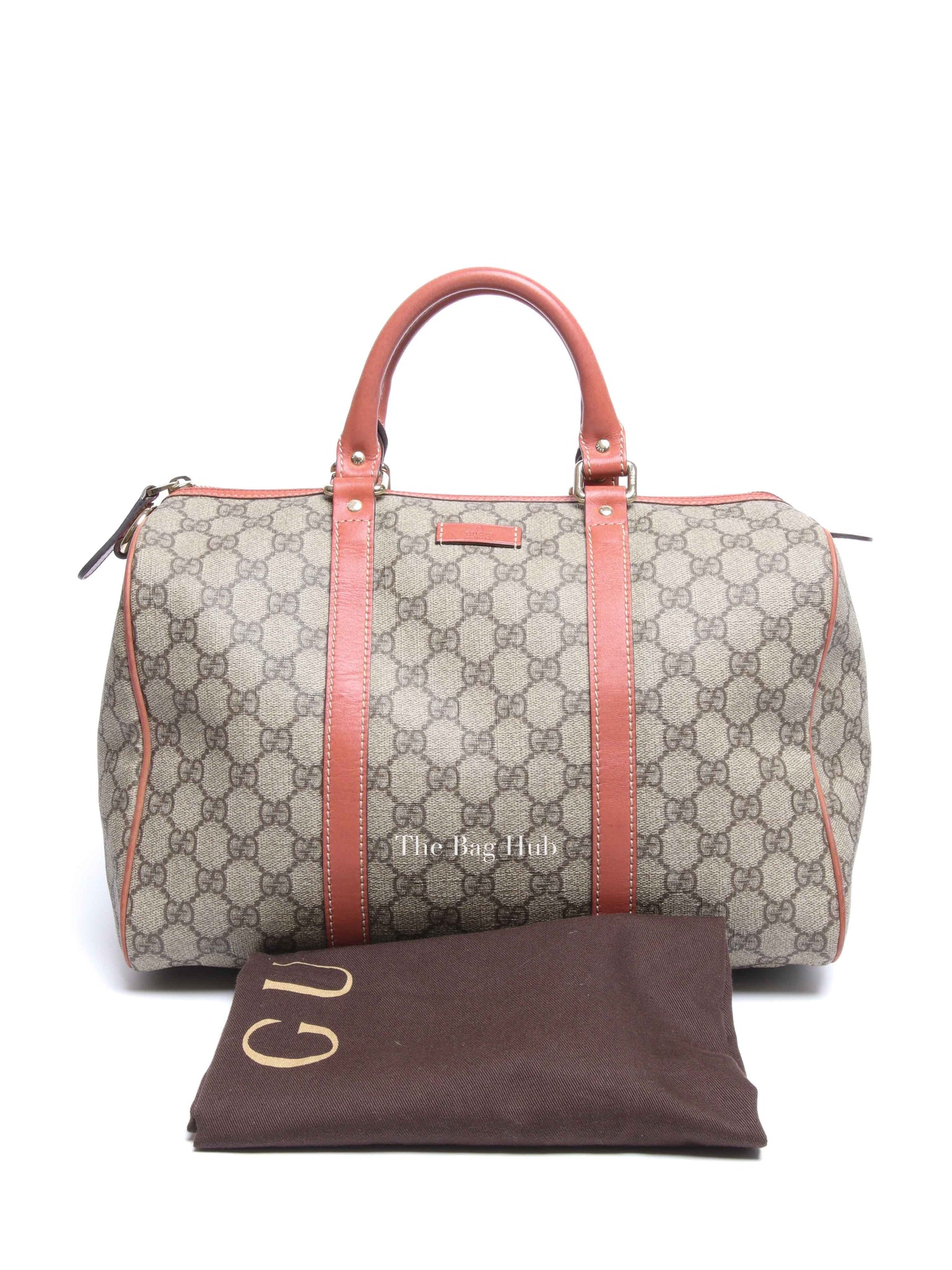 Gucci Beige/Pink Canvas GG Supreme Medium Joy Boston Bag
