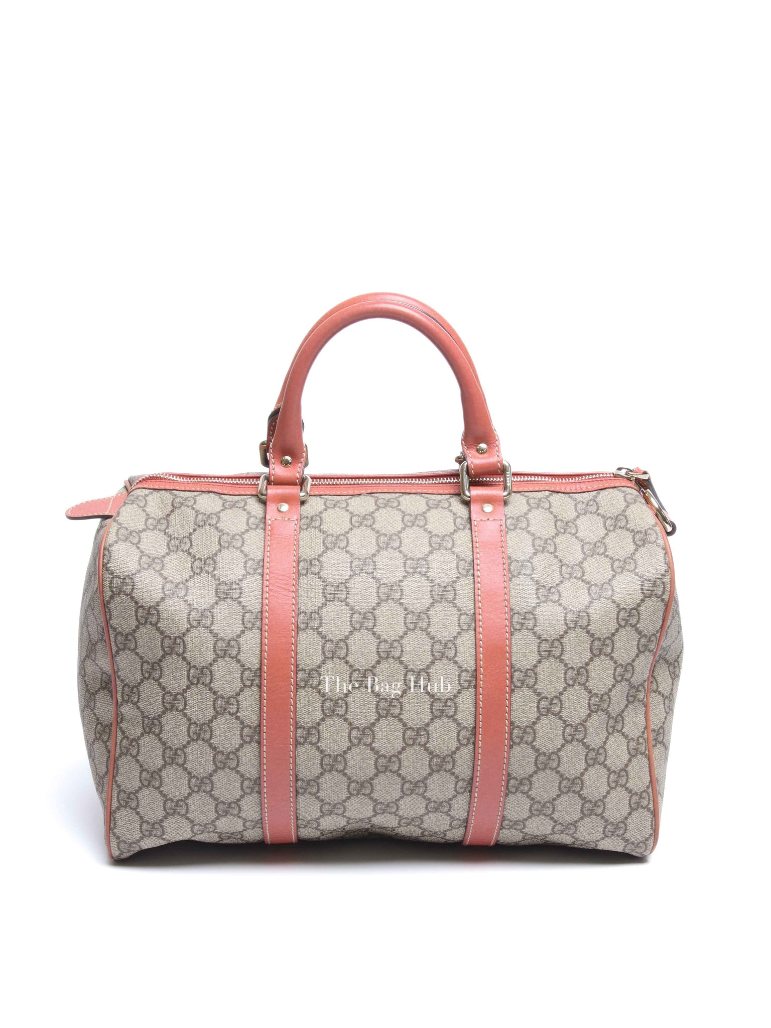 Gucci Beige/Pink Canvas GG Supreme Medium Joy Boston Bag