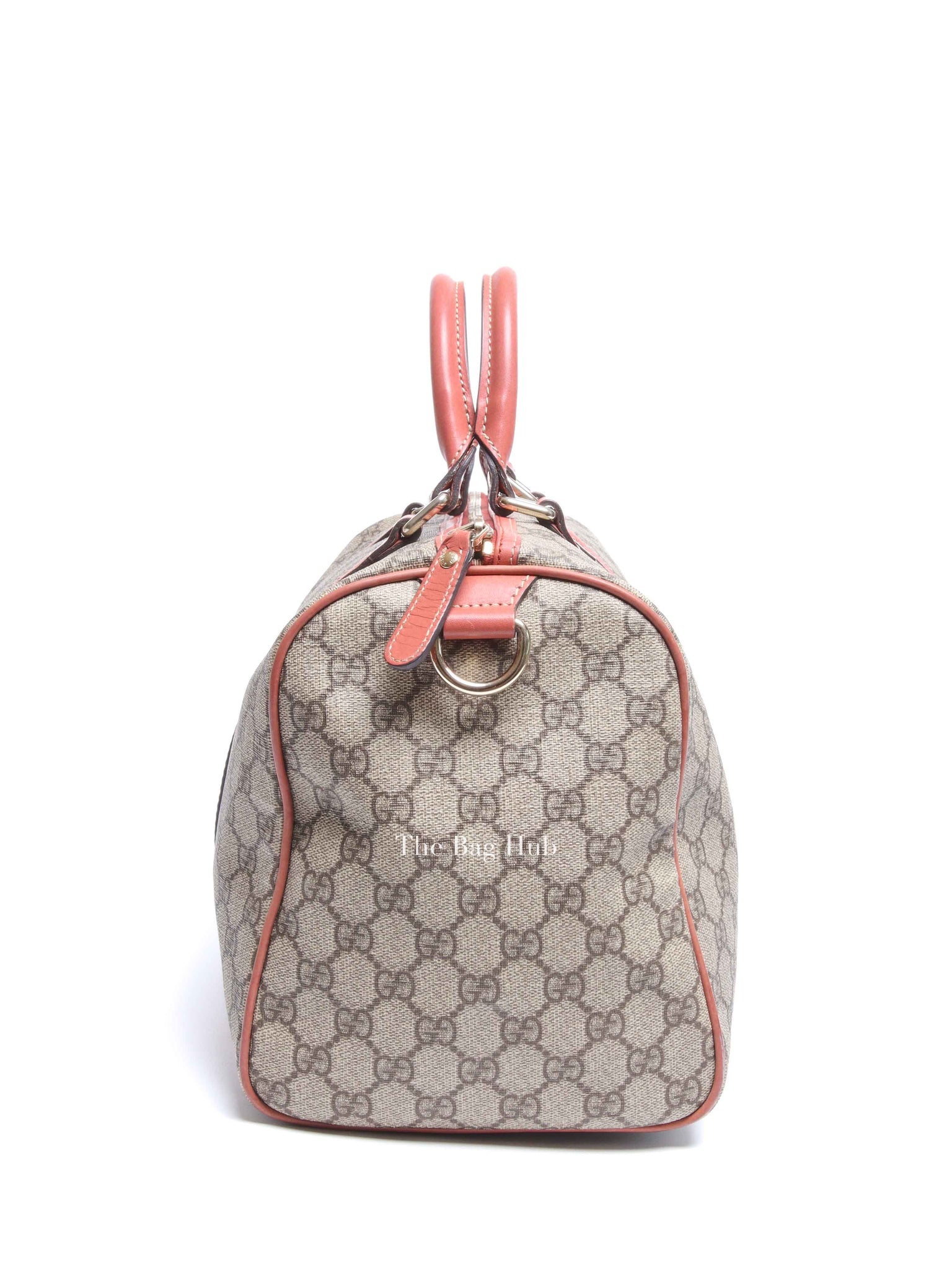 Gucci Beige/Pink Canvas GG Supreme Medium Joy Boston Bag