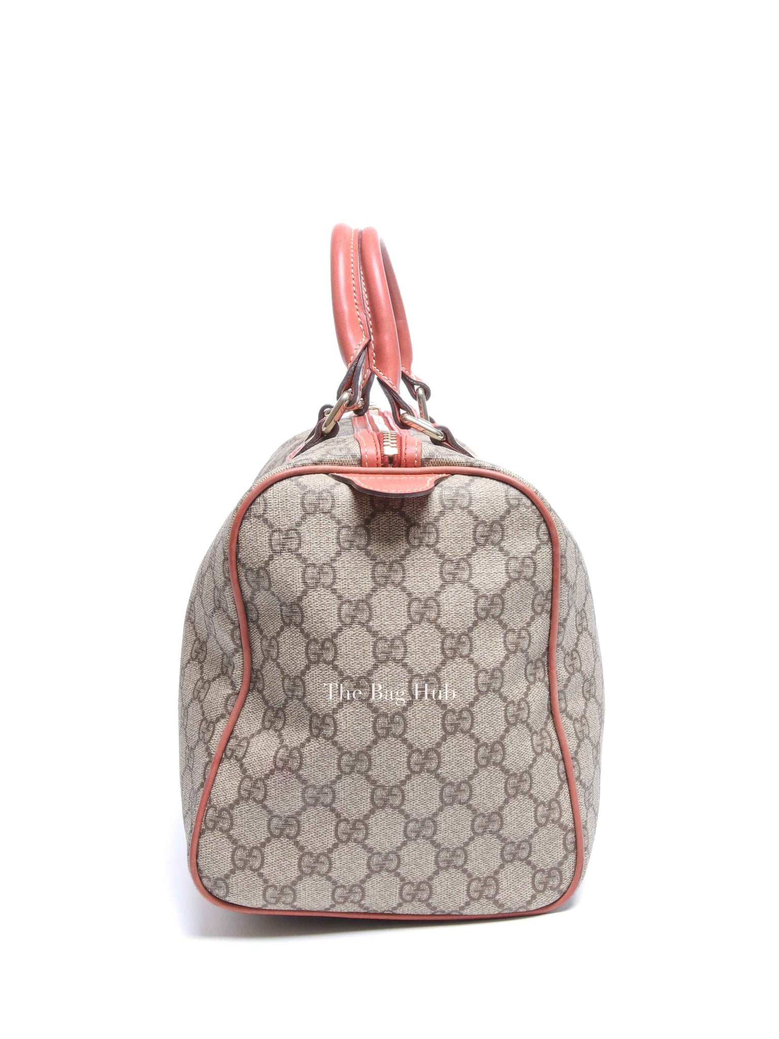 Gucci Beige/Pink Canvas GG Supreme Medium Joy Boston Bag