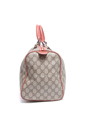Gucci Beige/Pink Canvas GG Supreme Medium Joy Boston Bag