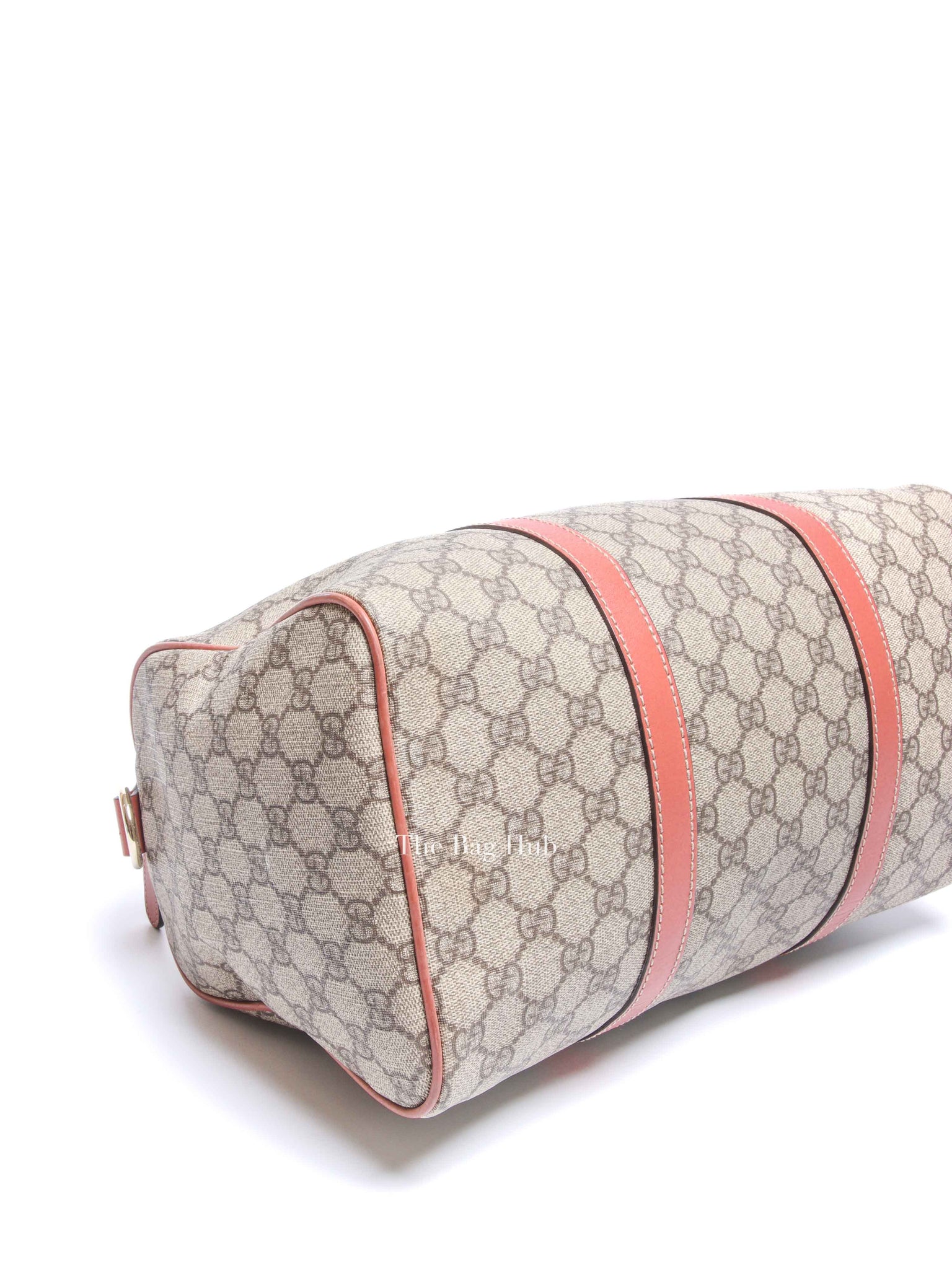 Gucci Beige/Pink Canvas GG Supreme Medium Joy Boston Bag