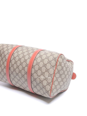 Gucci Beige/Pink Canvas GG Supreme Medium Joy Boston Bag
