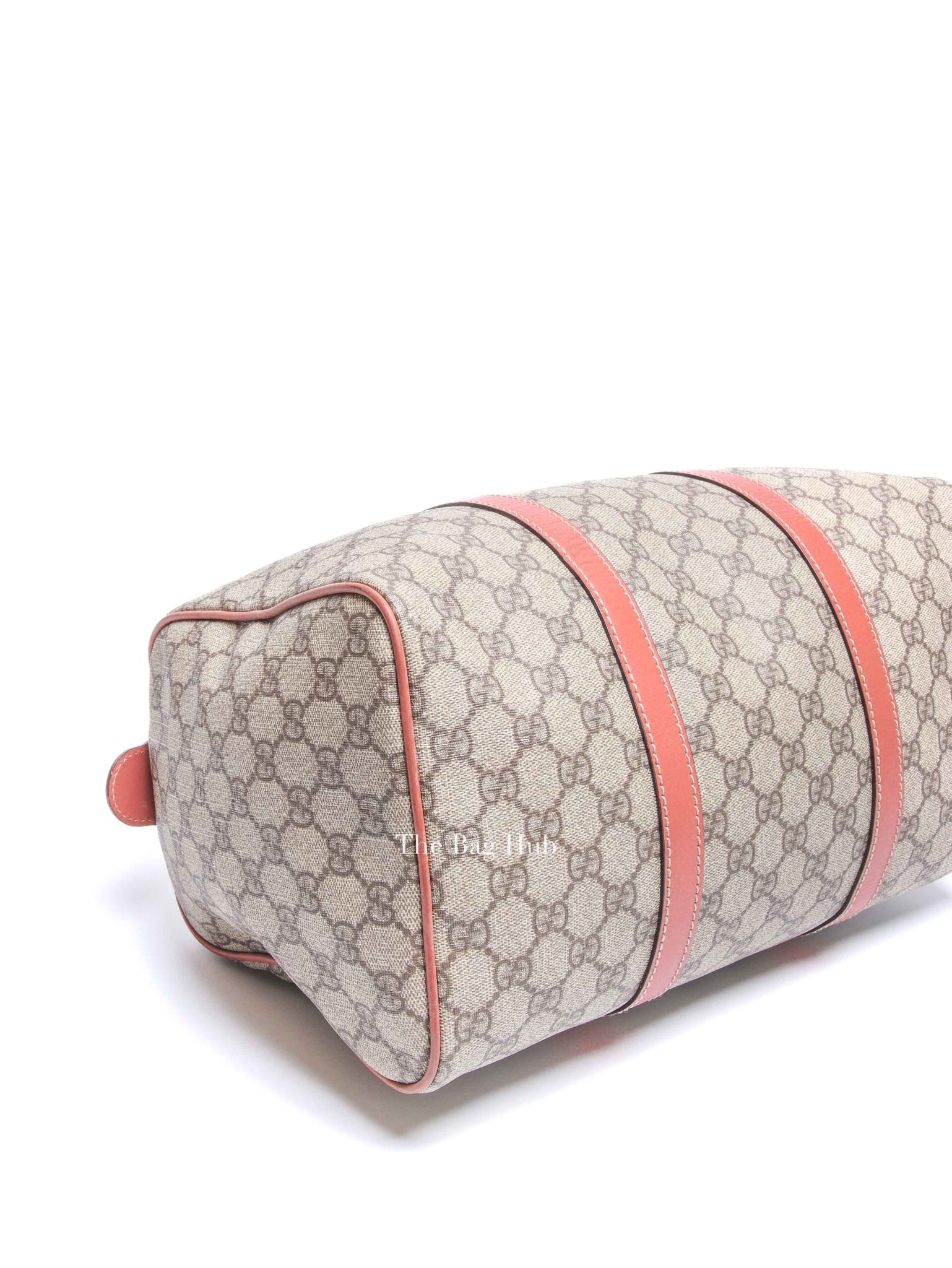 Gucci Beige/Pink Canvas GG Supreme Medium Joy Boston Bag