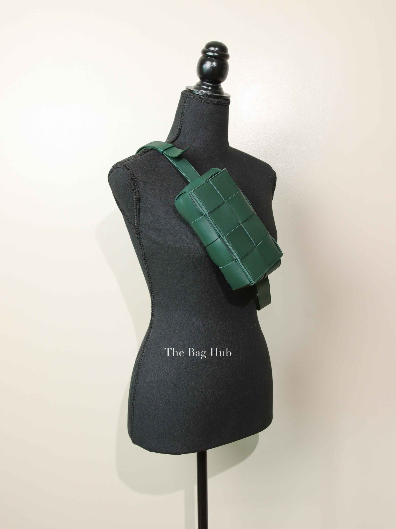 Bottega Veneta Green Leather Cassette Belt Bag
