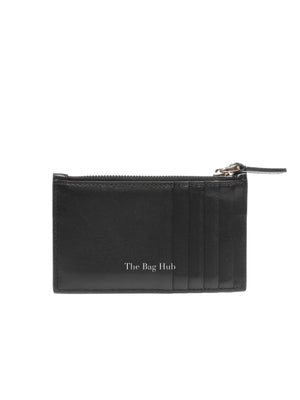 Valentino Garavani Black Vlogo Leather Card Holder