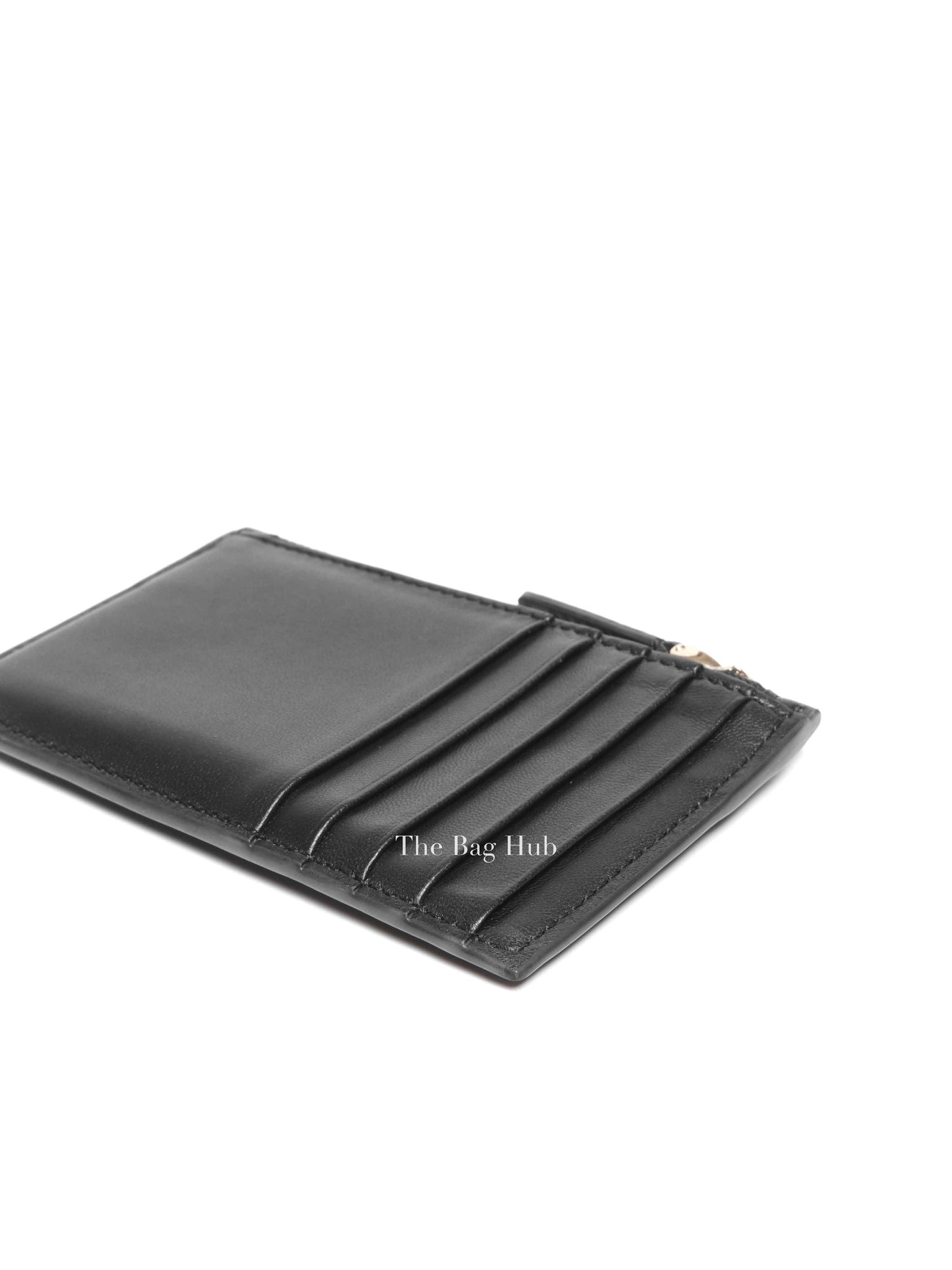 Valentino Garavani Black Vlogo Leather Card Holder