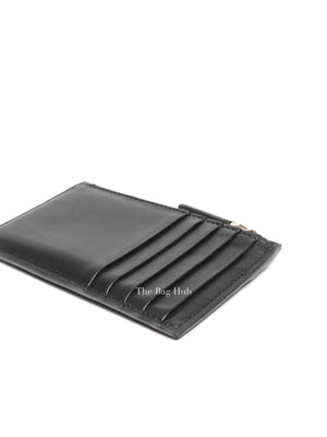 Valentino Garavani Black Vlogo Leather Card Holder