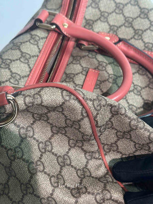 Gucci Beige/Pink Canvas GG Supreme Medium Joy Boston Bag