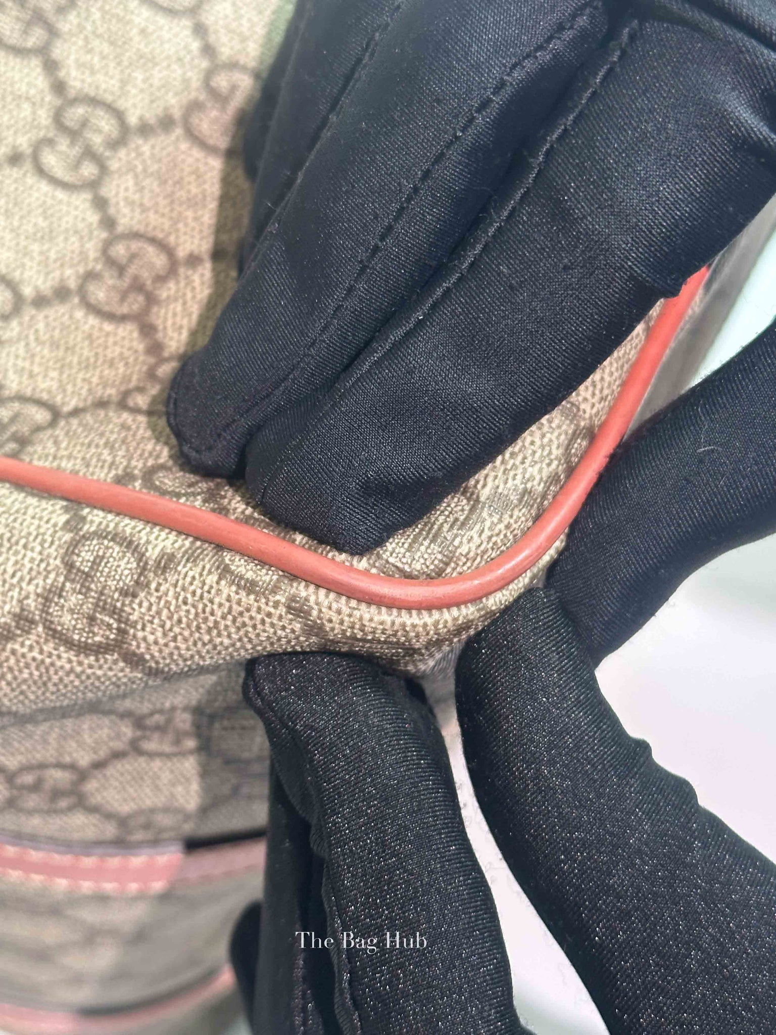 Gucci Beige/Pink Canvas GG Supreme Medium Joy Boston Bag