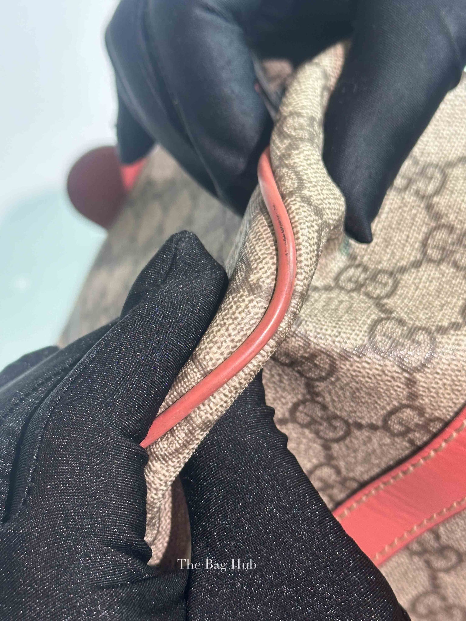 Gucci Beige/Pink Canvas GG Supreme Medium Joy Boston Bag