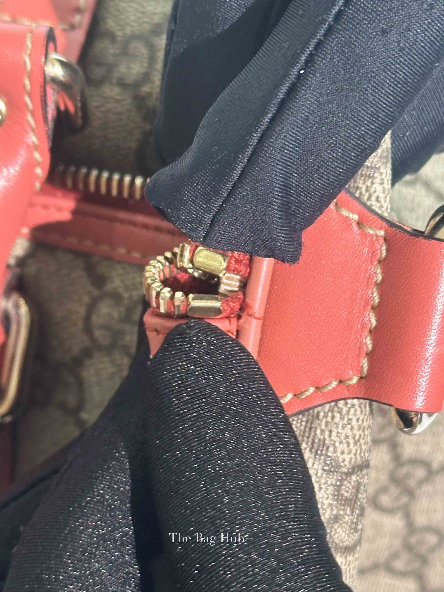 Gucci Beige/Pink Canvas GG Supreme Medium Joy Boston Bag