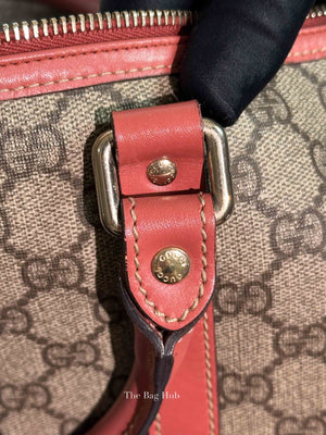 Gucci Beige/Pink Canvas GG Supreme Medium Joy Boston Bag