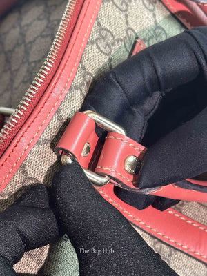 Gucci Beige/Pink Canvas GG Supreme Medium Joy Boston Bag