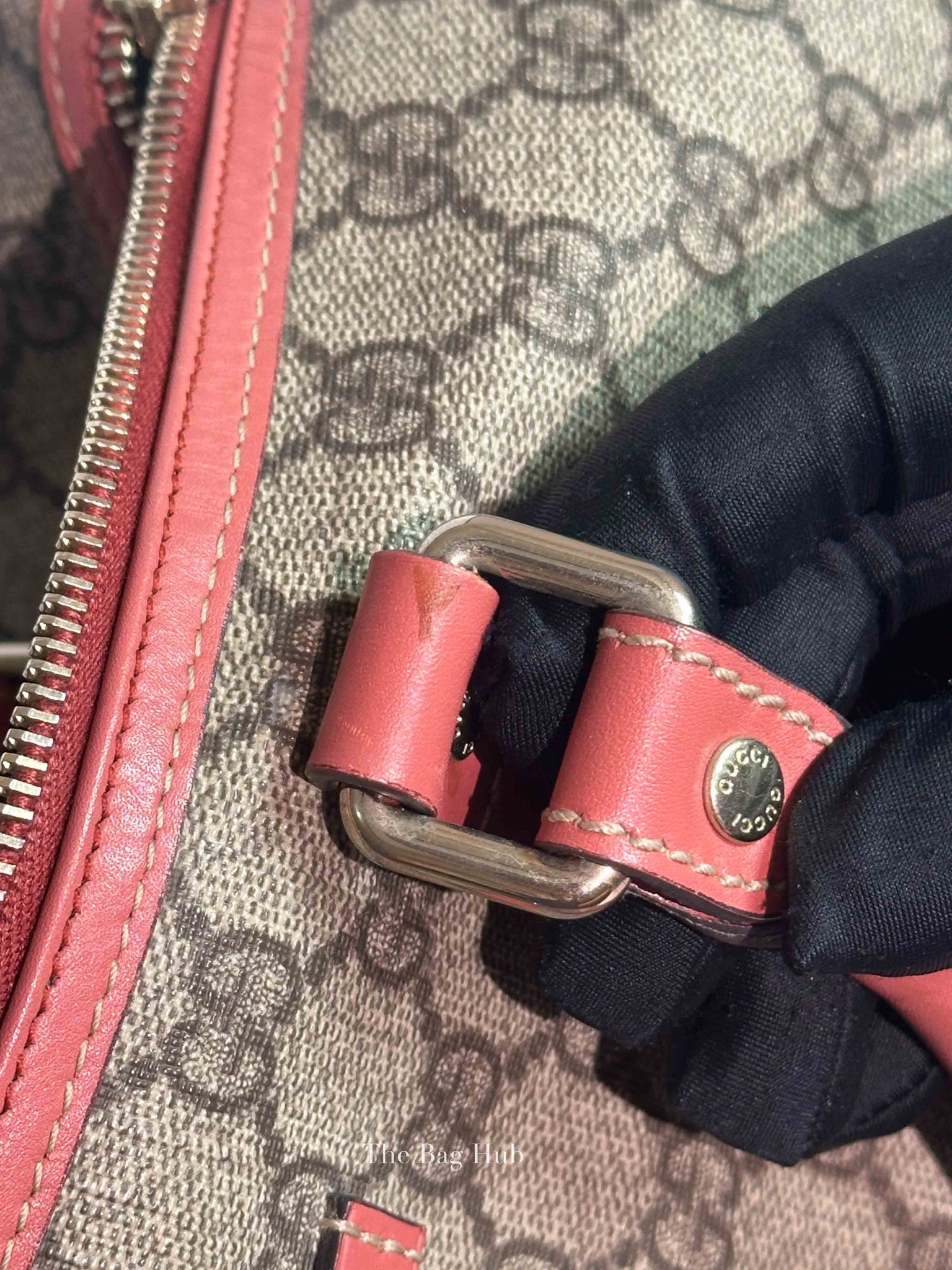 Gucci Beige/Pink Canvas GG Supreme Medium Joy Boston Bag