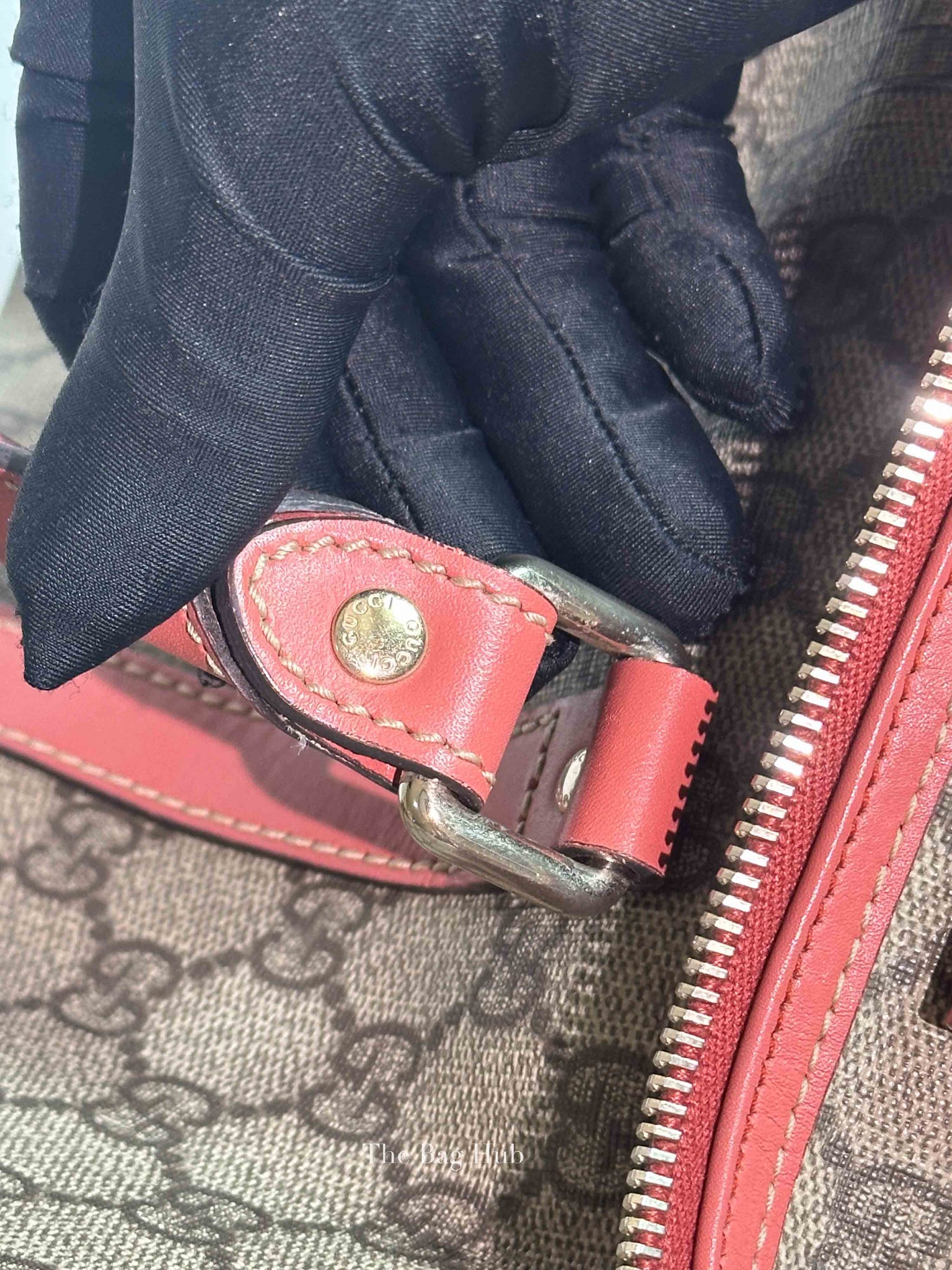 Gucci Beige/Pink Canvas GG Supreme Medium Joy Boston Bag