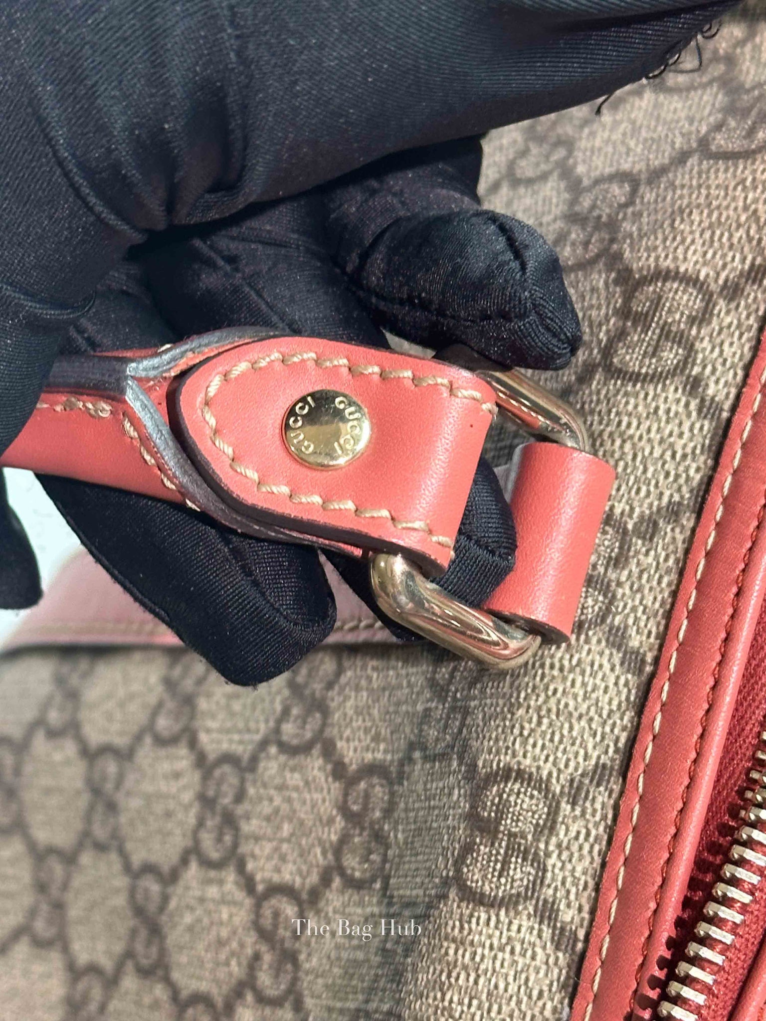 Gucci Beige/Pink Canvas GG Supreme Medium Joy Boston Bag
