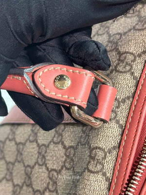 Gucci Beige/Pink Canvas GG Supreme Medium Joy Boston Bag