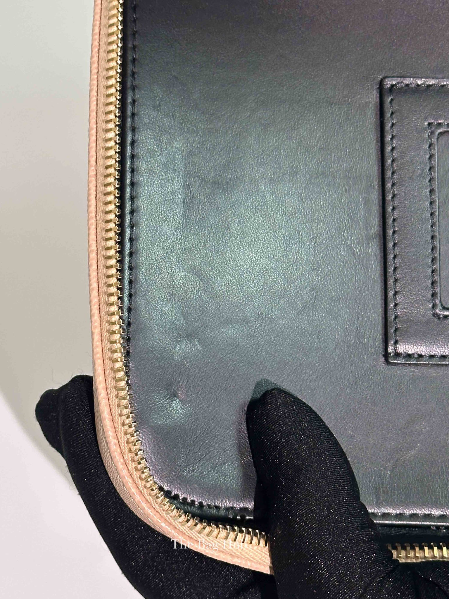 Chanel Beige Black Caviar Quilted Filigree Vanity Large Bag