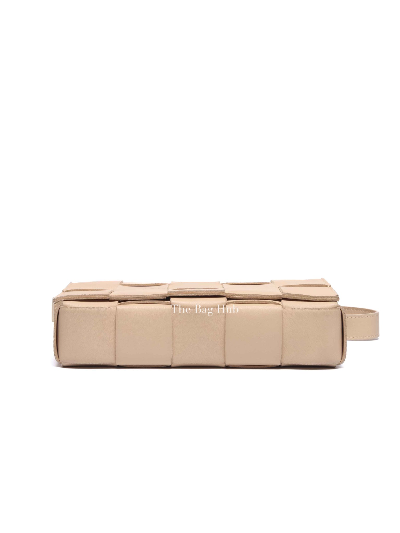 Bottega Veneta Almond Leather Intrecciato Cassette Crossbody Bag