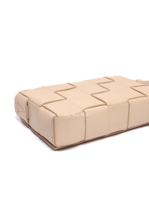 Bottega Veneta Almond Leather Intrecciato Cassette Crossbody Bag
