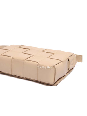 Bottega Veneta Almond Leather Intrecciato Cassette Crossbody Bag