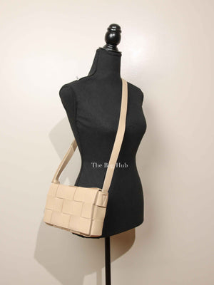 Bottega Veneta Almond Leather Intrecciato Cassette Crossbody Bag