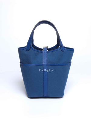 Hermes Bleu Royal Swift/Toile Canvas Picotin Cargo 18 PHW