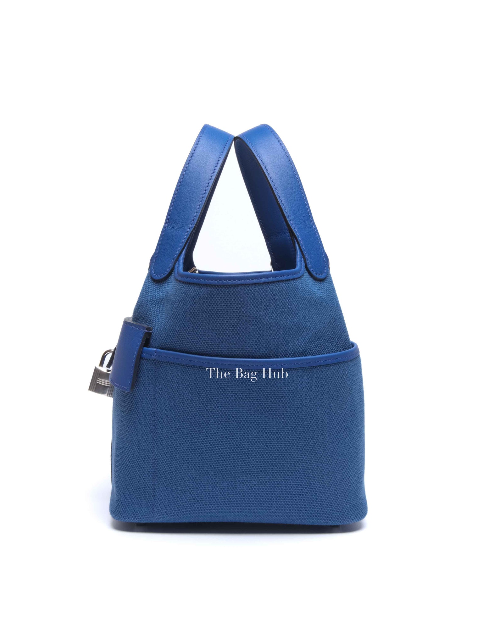 Hermes Bleu Royal Swift/Toile Canvas Picotin Cargo 18 PHW