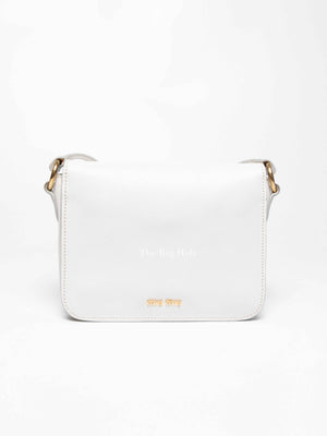 Miu Miu Bianco Leather Madras Pushlock Flap RTC460 Crossbody Bag