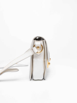 Miu Miu Bianco Leather Madras Pushlock Flap RTC460 Crossbody Bag