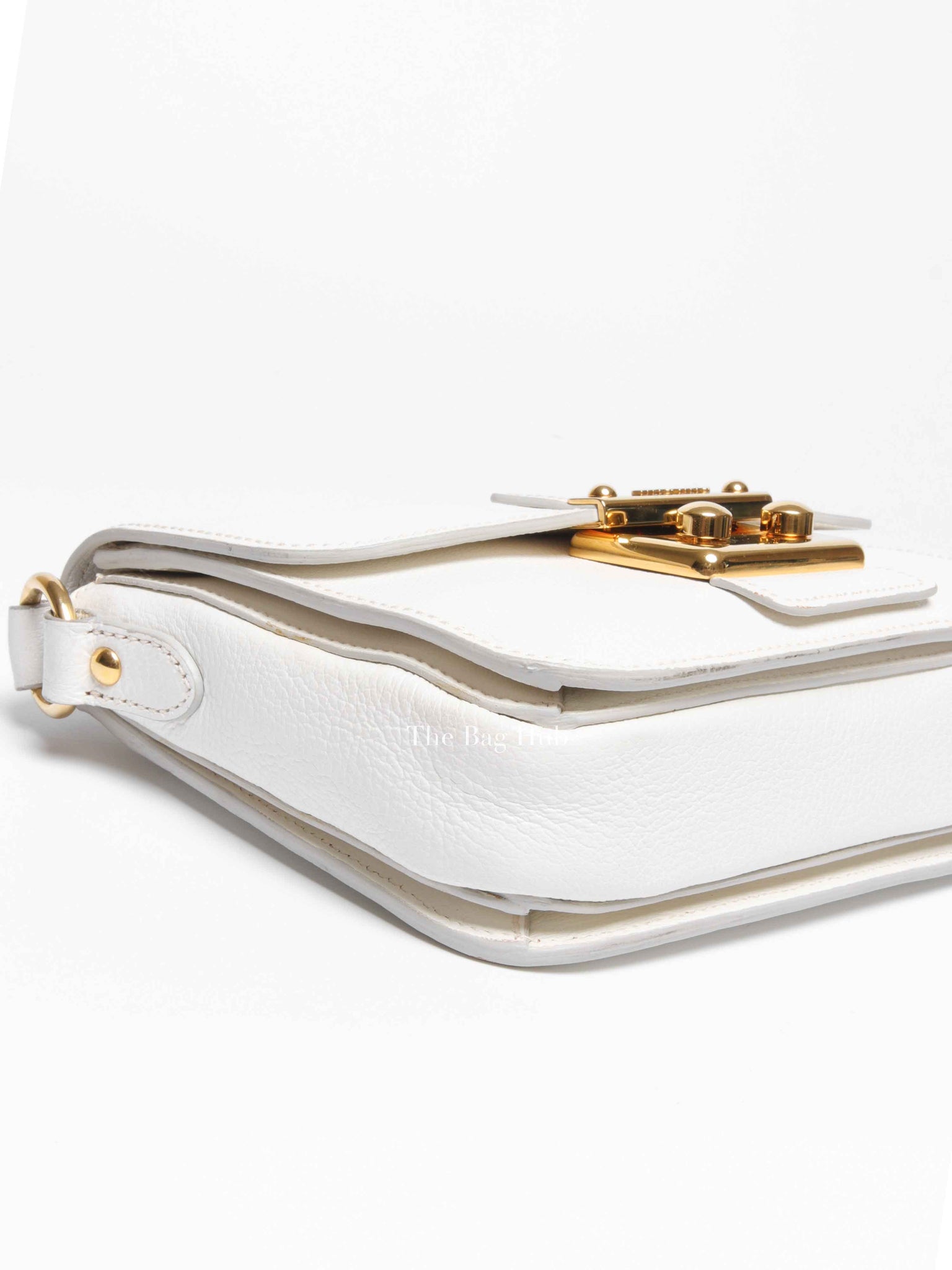 Miu Miu Bianco Leather Madras Pushlock Flap RTC460 Crossbody Bag