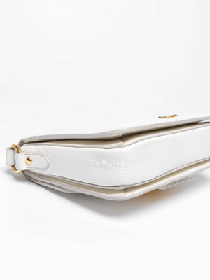 Miu Miu Bianco Leather Madras Pushlock Flap RTC460 Crossbody Bag