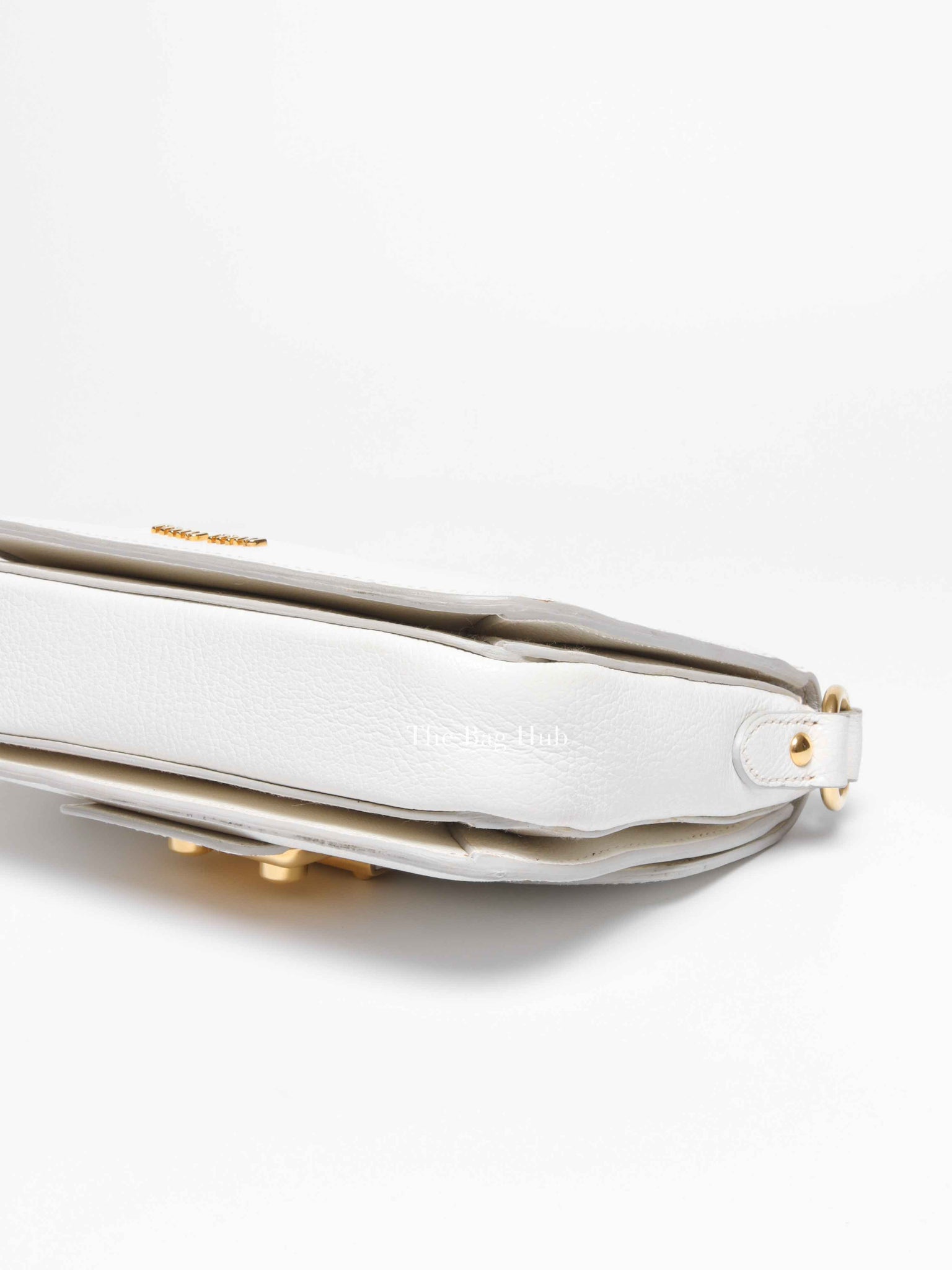 Miu Miu Bianco Leather Madras Pushlock Flap RTC460 Crossbody Bag