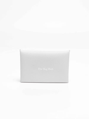 Hermes Gris Pale Leather Calvi Card Holder