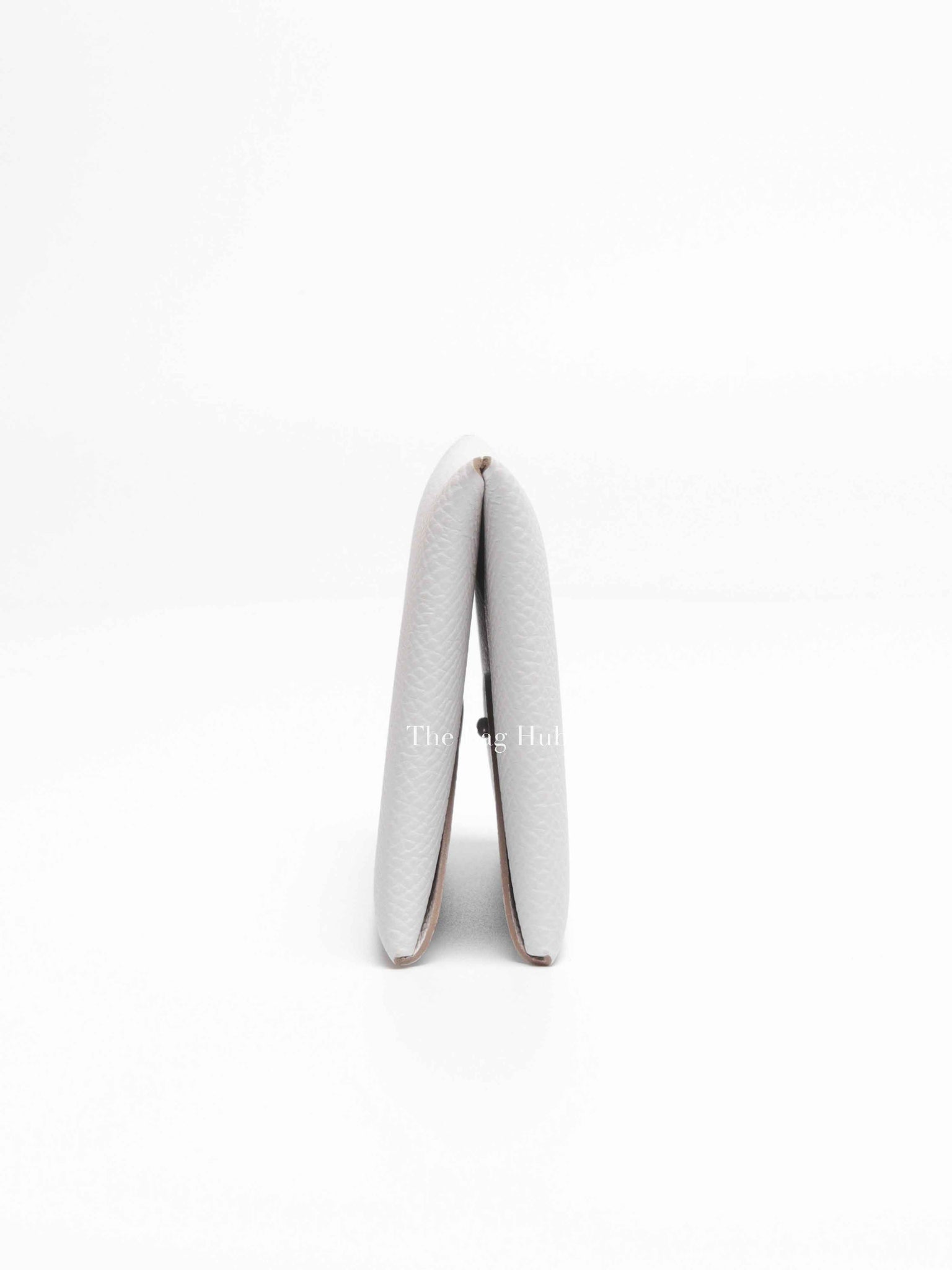 Hermes Gris Pale Leather Calvi Card Holder