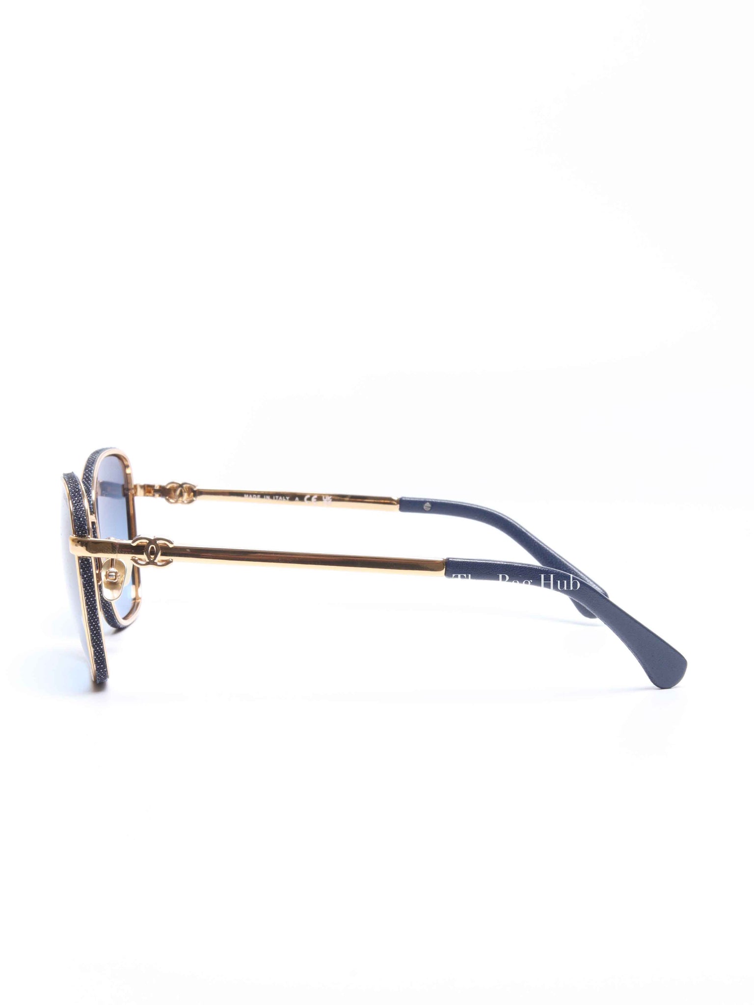 Chanel Blue Metal Cat Eye Sunglasses