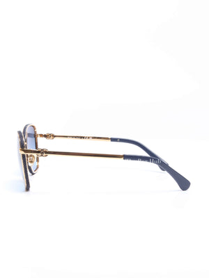 Chanel Blue Metal Cat Eye Sunglasses