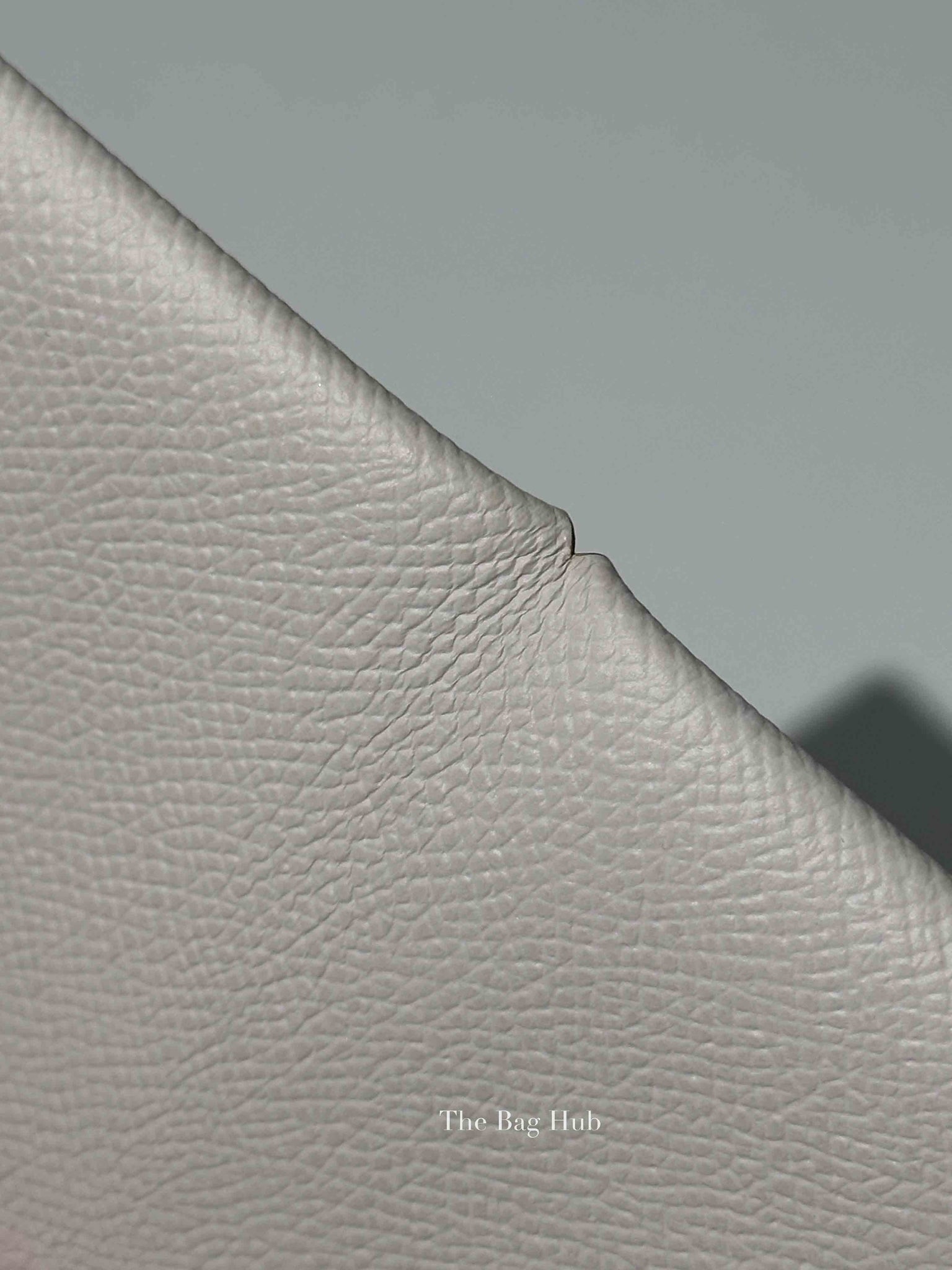 Hermes Gris Pale Leather Calvi Card Holder