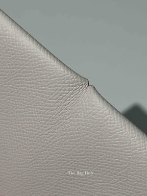 Hermes Gris Pale Leather Calvi Card Holder