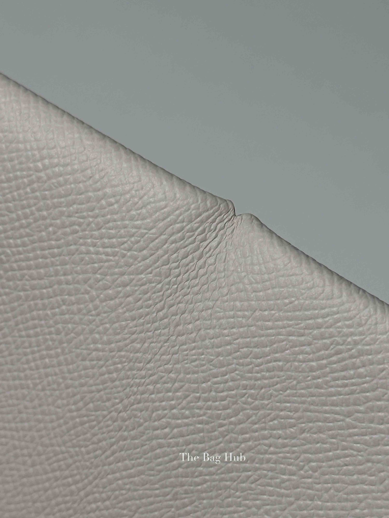 Hermes Gris Pale Leather Calvi Card Holder